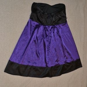 black sweetheart lace  with purple bottom dress